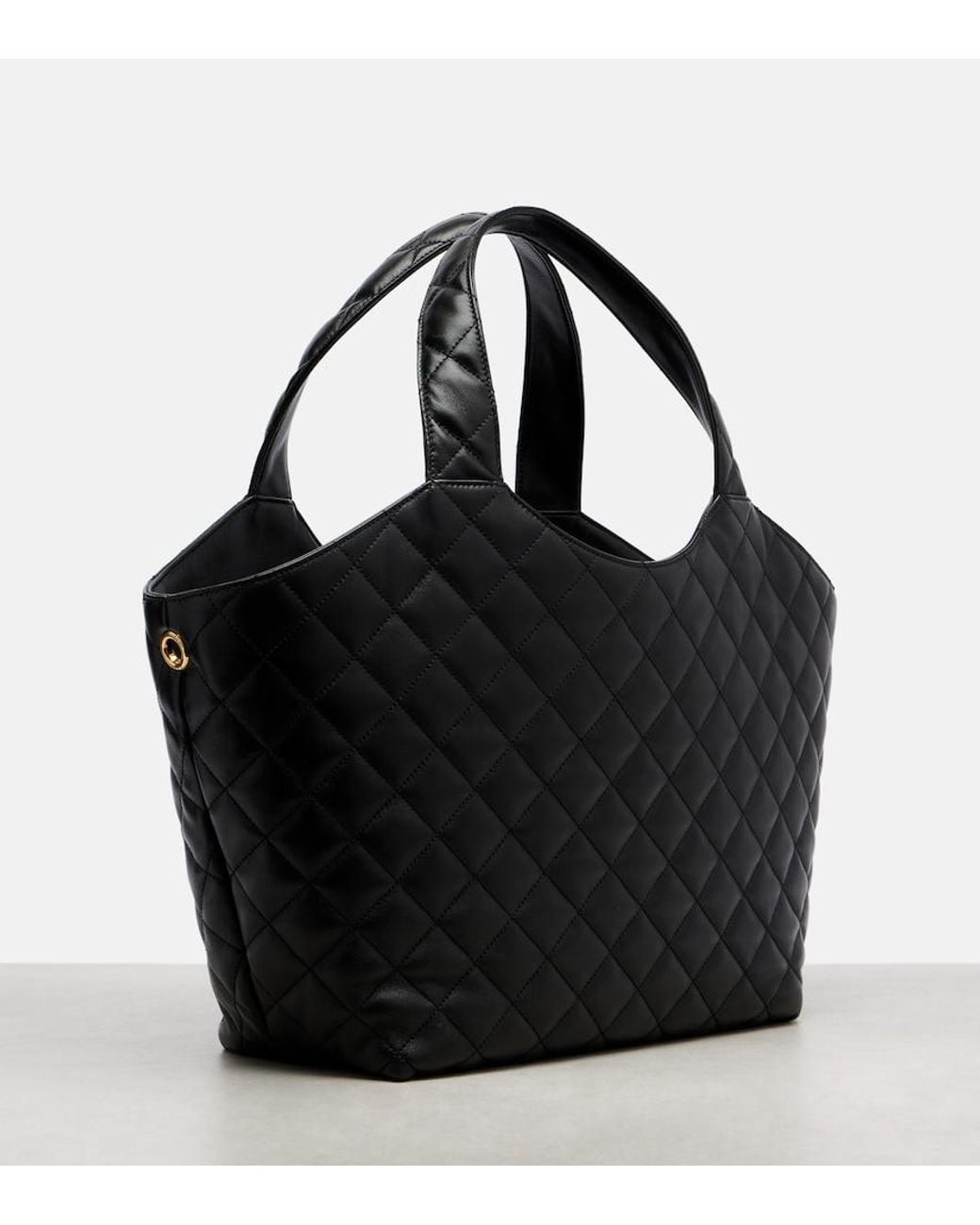 Saint Laurent Black Icare Medium Quilted Leather Shopper