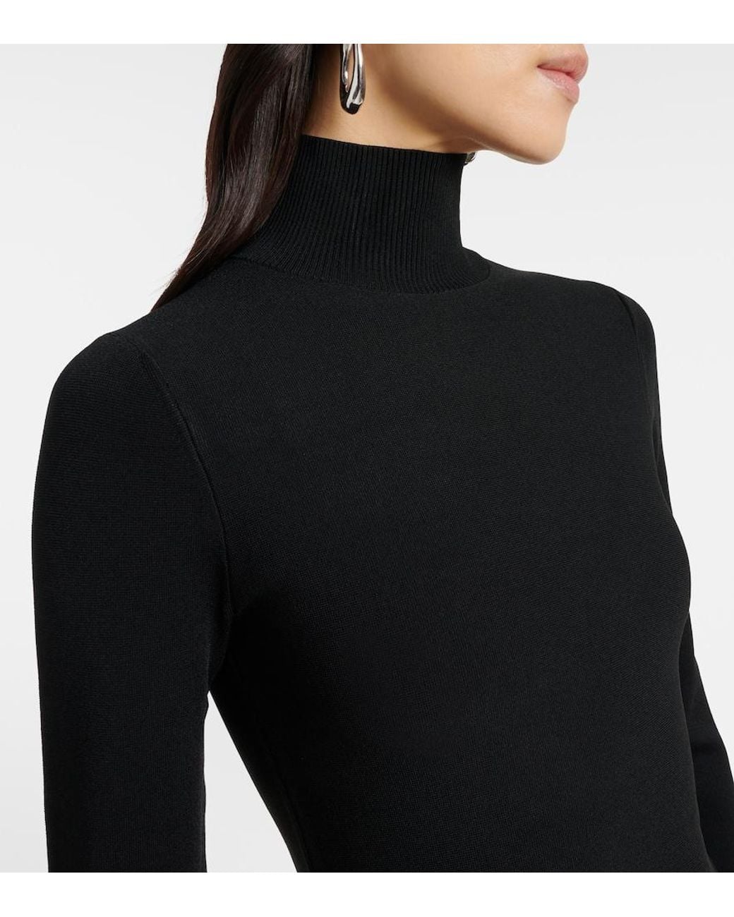 Jonathan Simkhai Black Frances Knitted Satin Midi Dress
