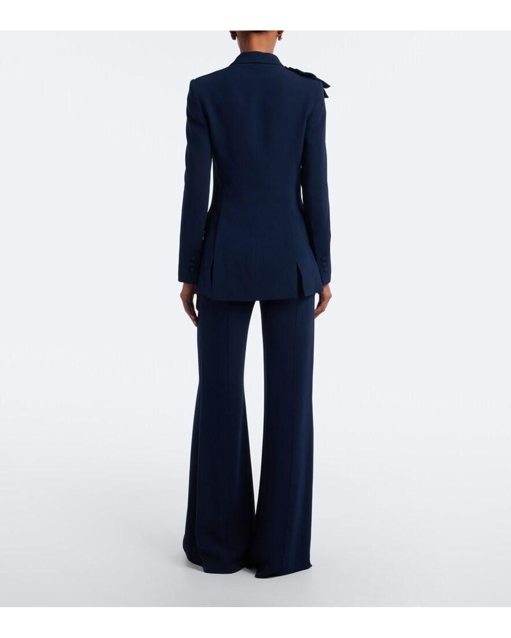 Elie Saab Blue Crepe Wide-Leg Pants