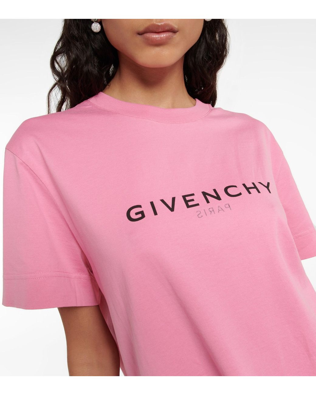 Givenchy Logo Cotton T shirt in Pink Lyst