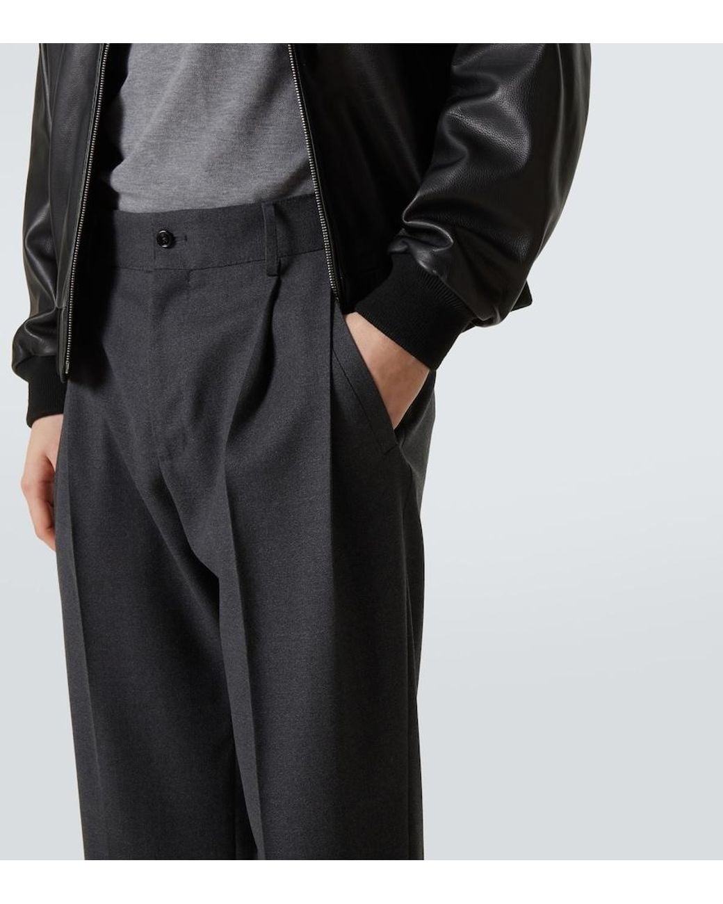 Dolce & Gabbana Gerade Hose Aus Einem Wollgemisch in Black für Herren