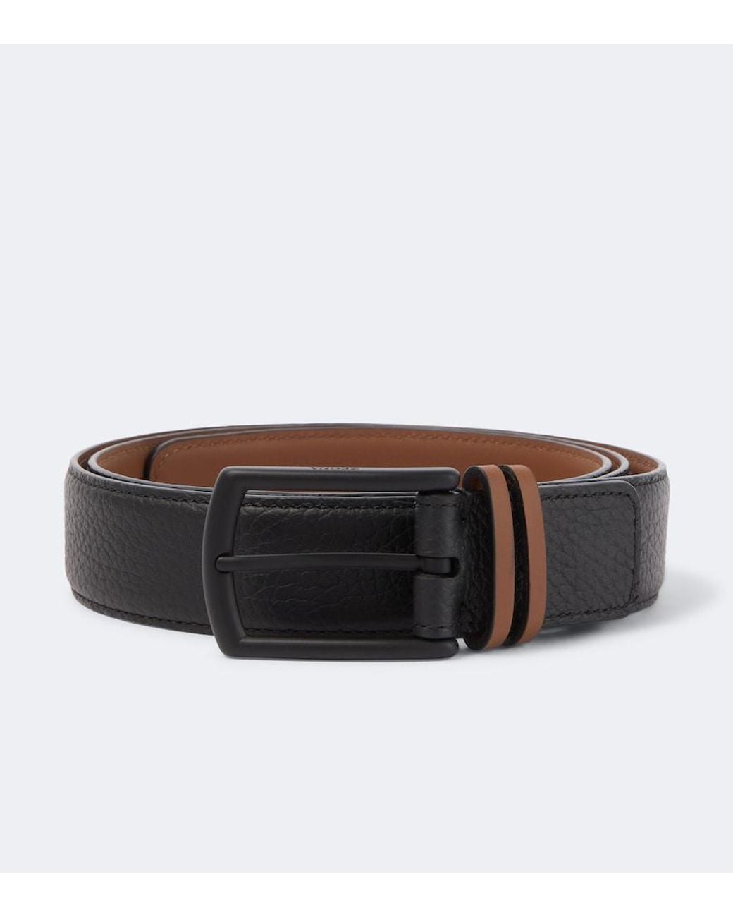 Zegna Black Leather Belt for men