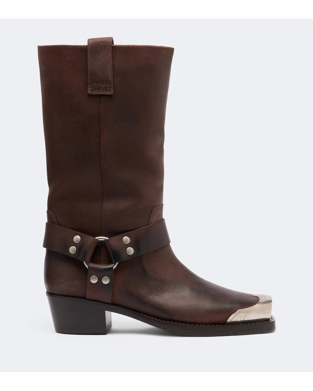 Paris Texas Brown Roxy Embellished Leather Biker Boots