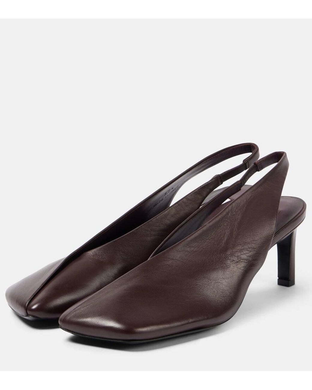 Jil Sander Black Leather Slingback Pumps