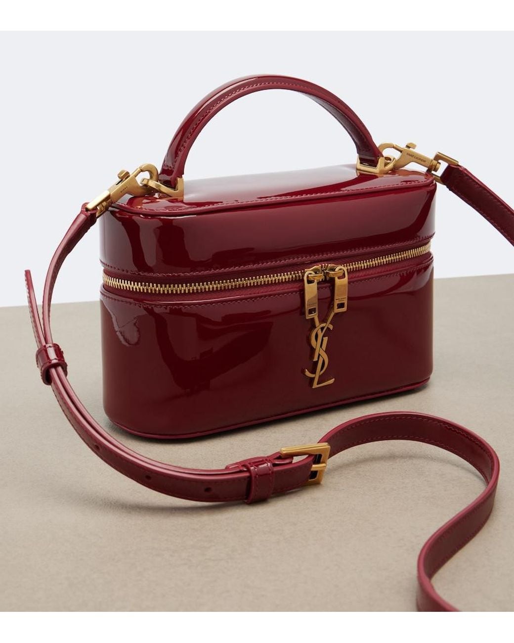 Saint Laurent Purple Gaby Patent Leather Vanity Bag