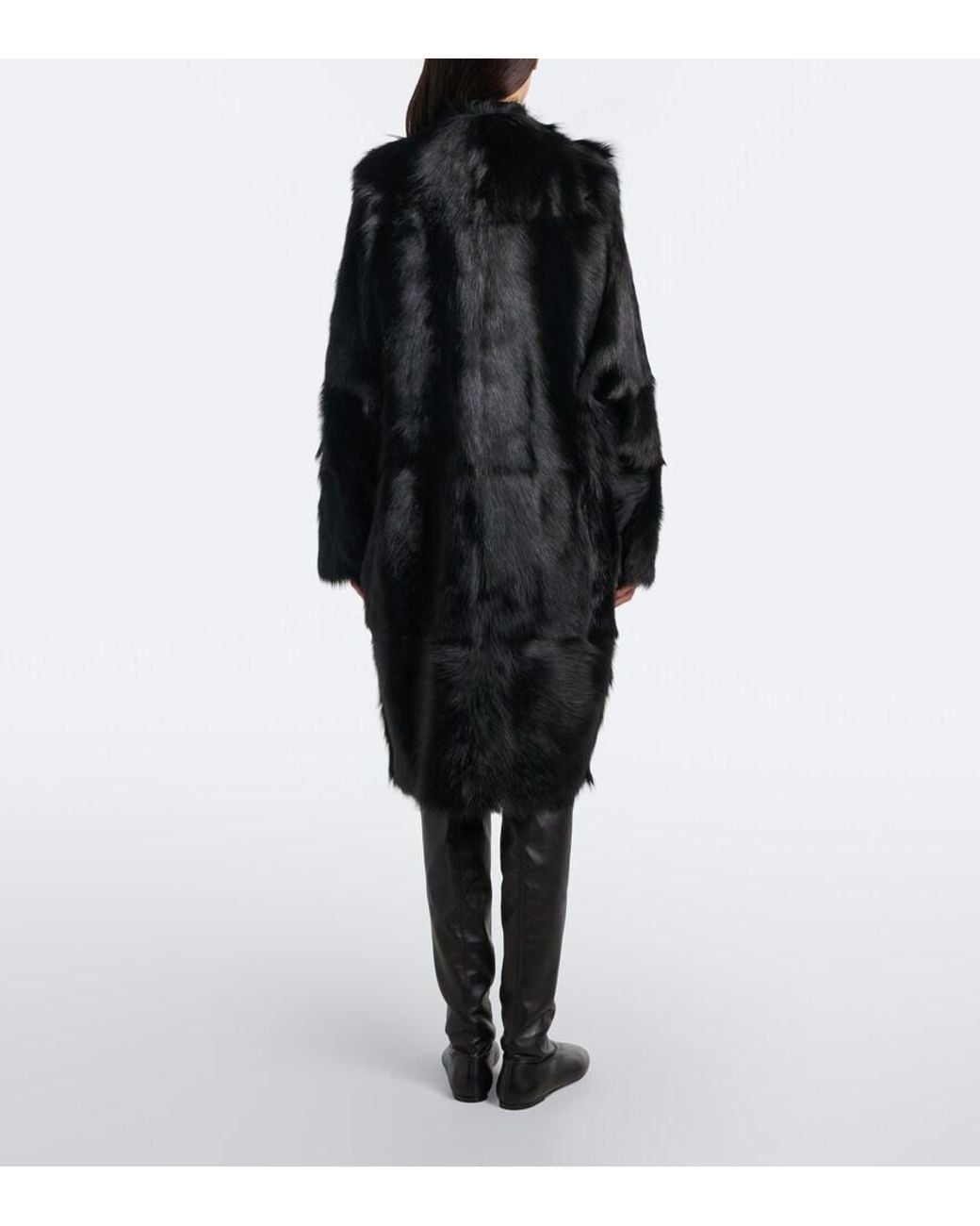 Totême Black Shearling Coat
