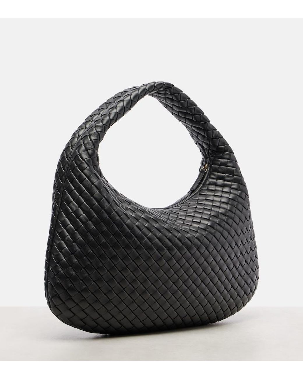 Bottega Veneta Black Veneta Medium Leather Shoulder Bag