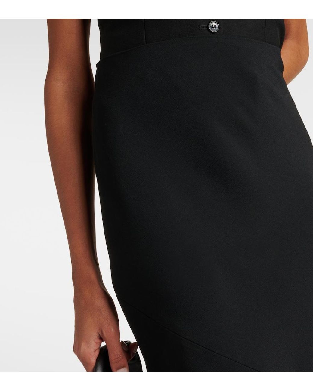 AMI Black Crepe Maxi Skirt
