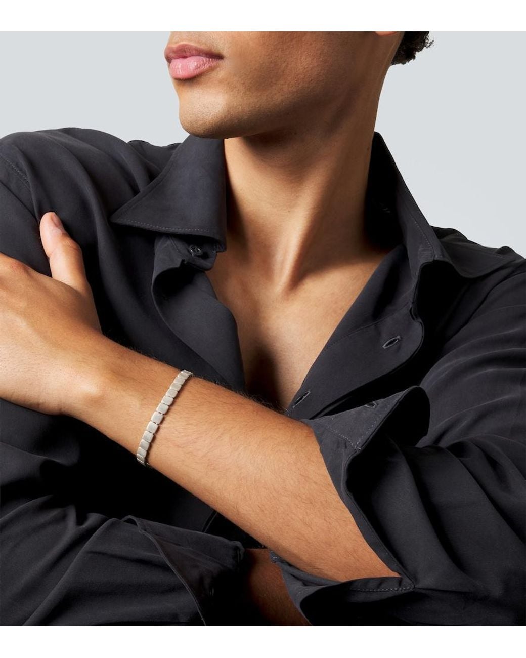 Ileana Makri Metallic Tile Medium 925 Sterling Bracelet for men