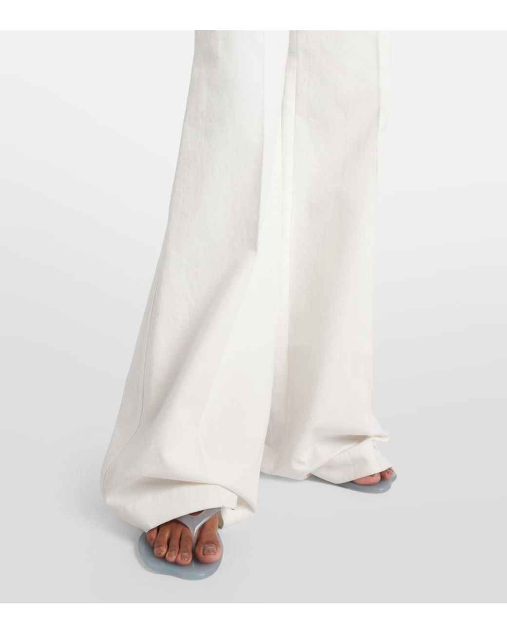 Chloé White High-Rise Cotton Canvas Flared Pants