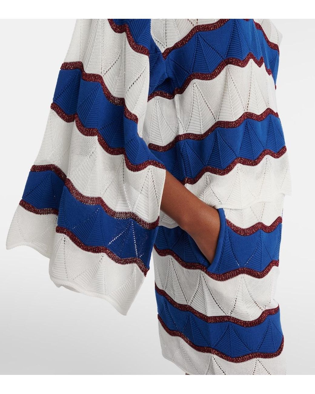 LaDoubleJ Blue Hang Ten Striped Cotton-Blend Top