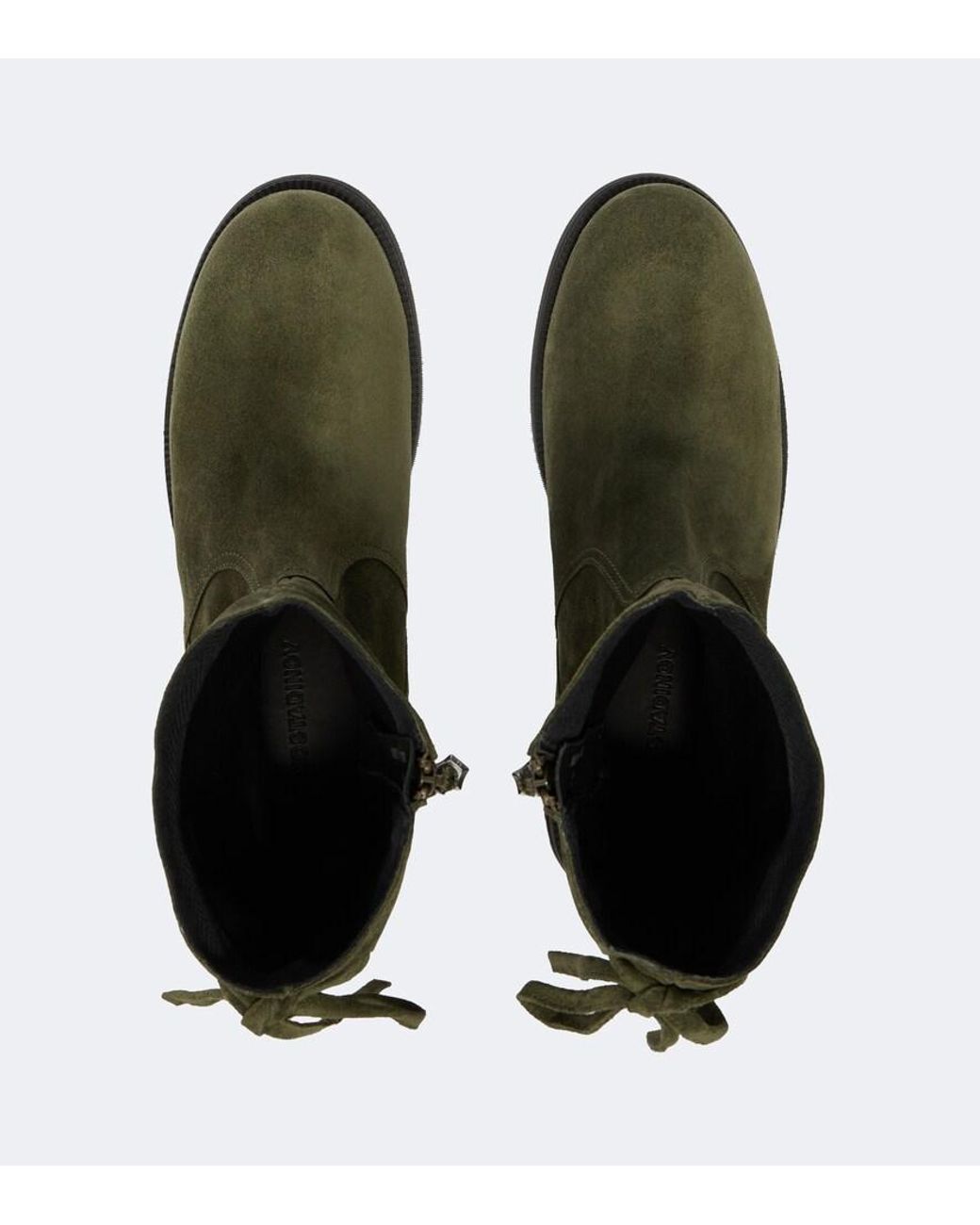 Kiko Kostadinov Green Farkas Suede Ankle Boots for men