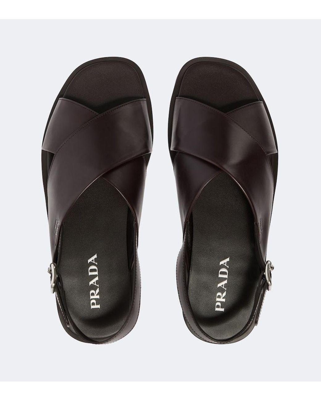 Prada Black Leather Sandals for men