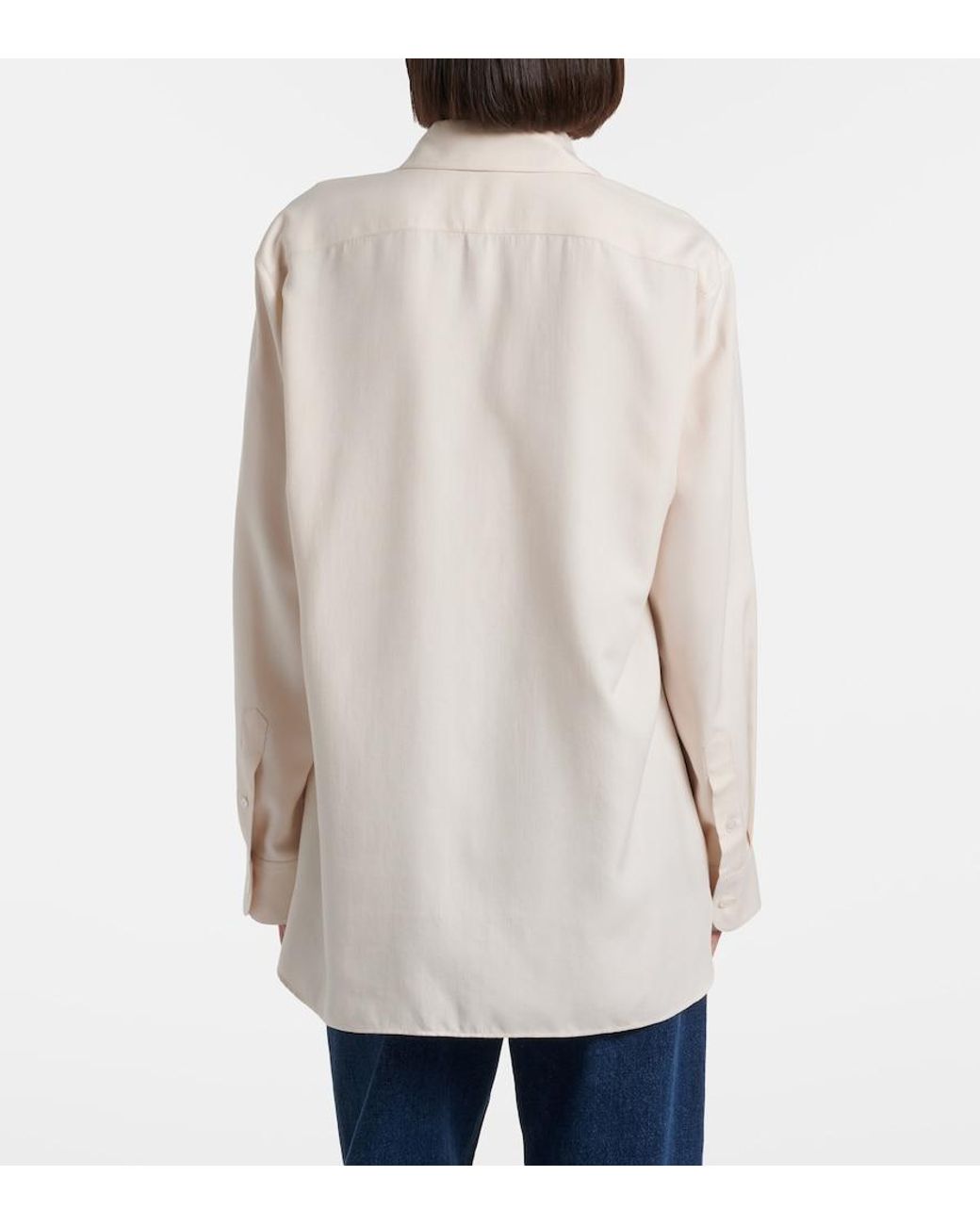 The Row White Sisilia Silk Shirt