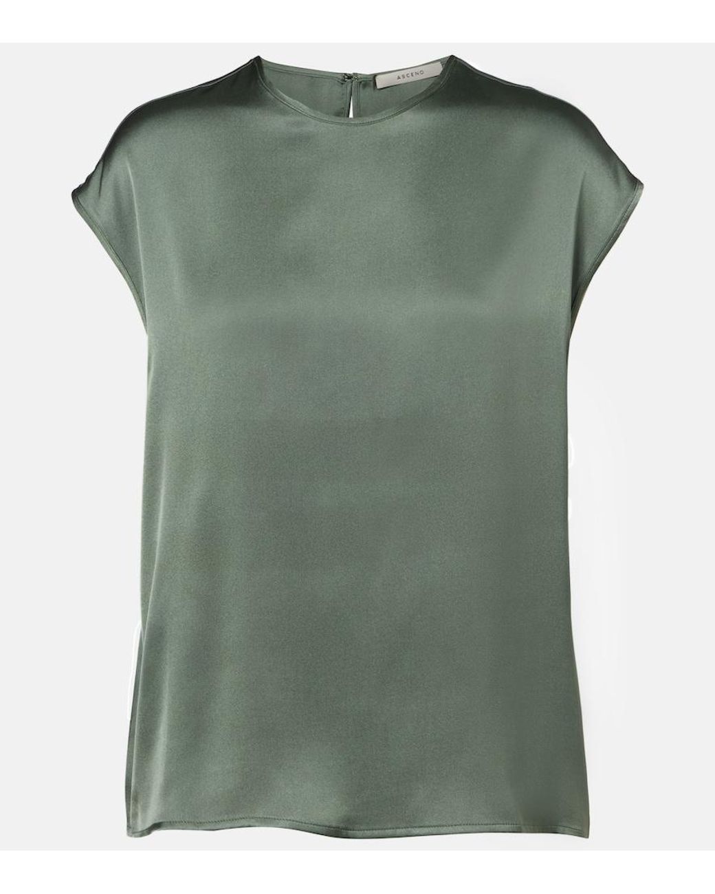 Asceno Green Dasha Silk Twill Top