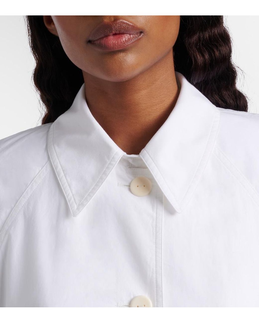 The Row White Hawkins Cotton Coat