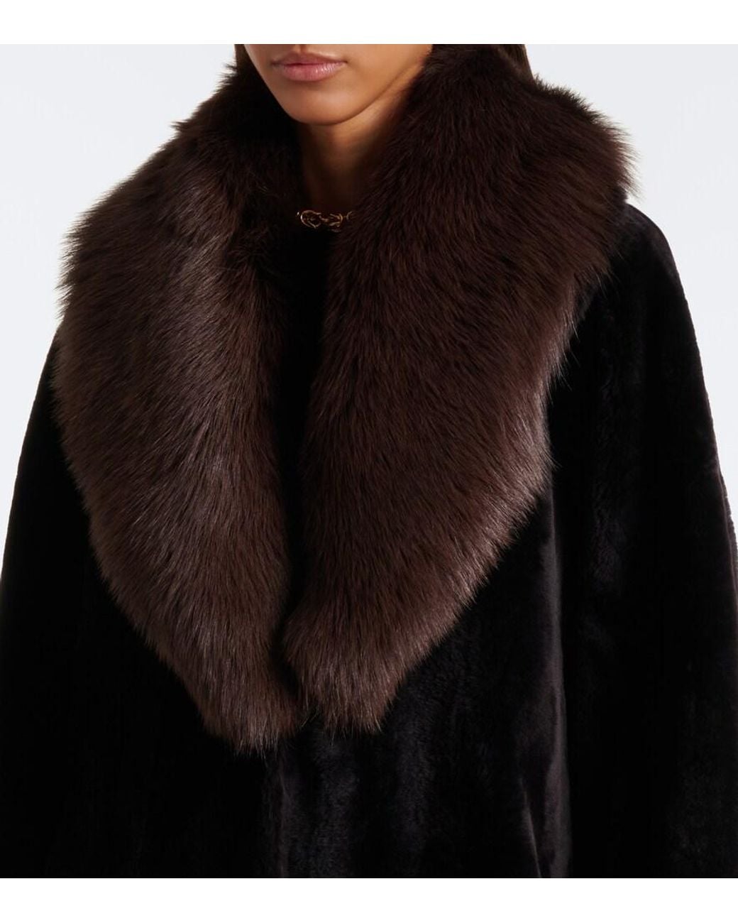 Nour Hammour Black Astoria Shearling Coat
