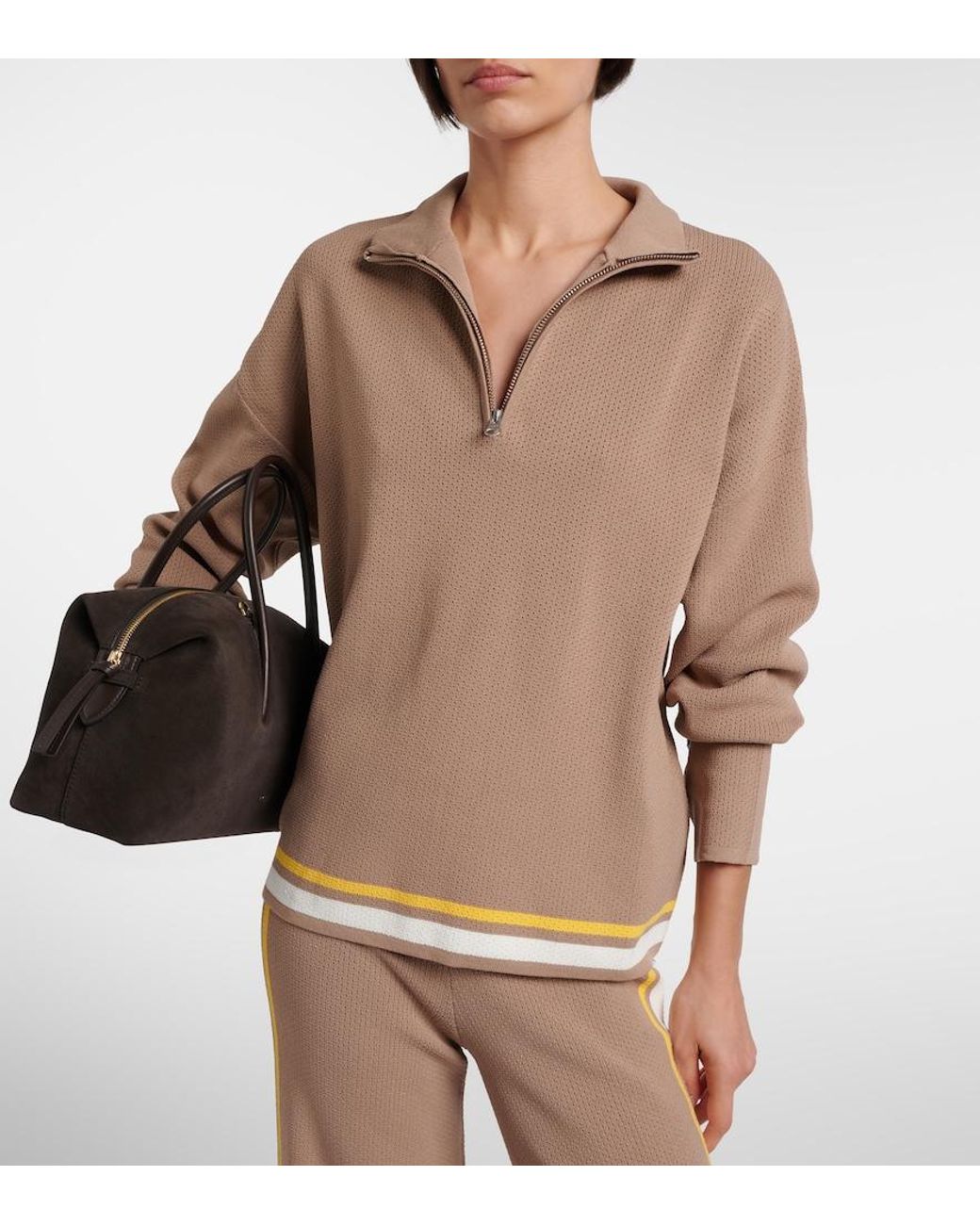 The Upside Natural Veneto Carter Knitted Half-Zip Sweater