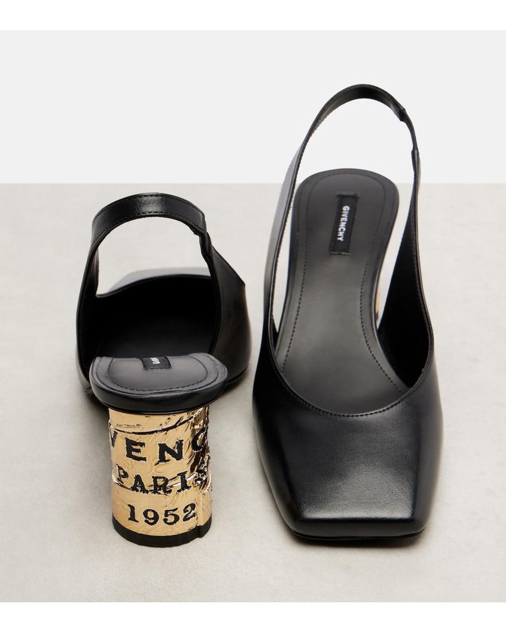 Givenchy Black Tape 65 Leather Slingback Pumps