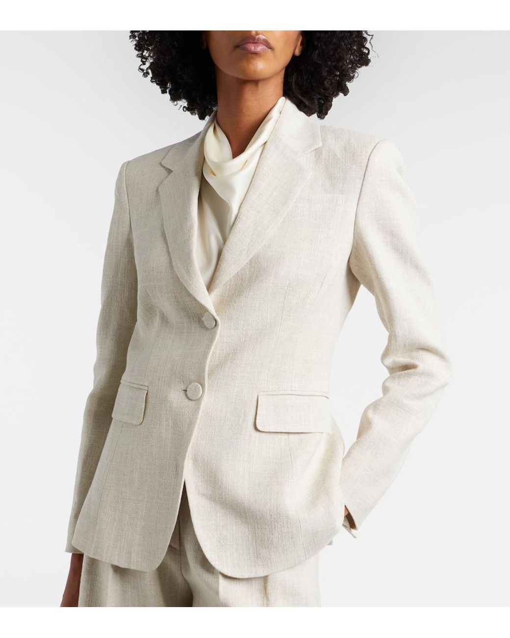 Altuzarra Natural Fenice Linen-Blend Blazer