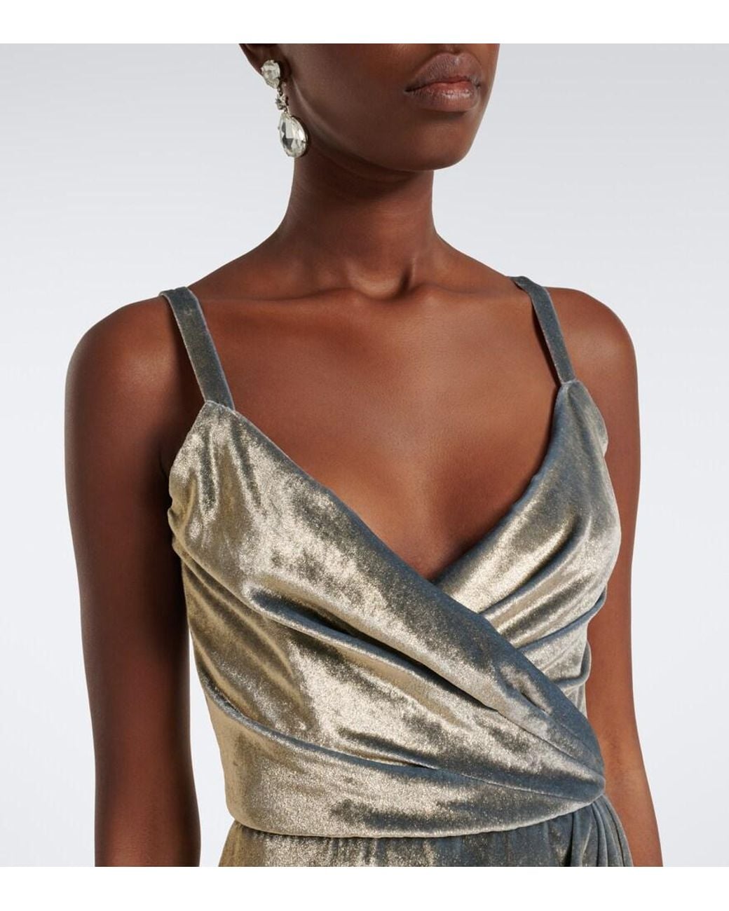 Dolce & Gabbana Metallic Velvet Maxi Dress