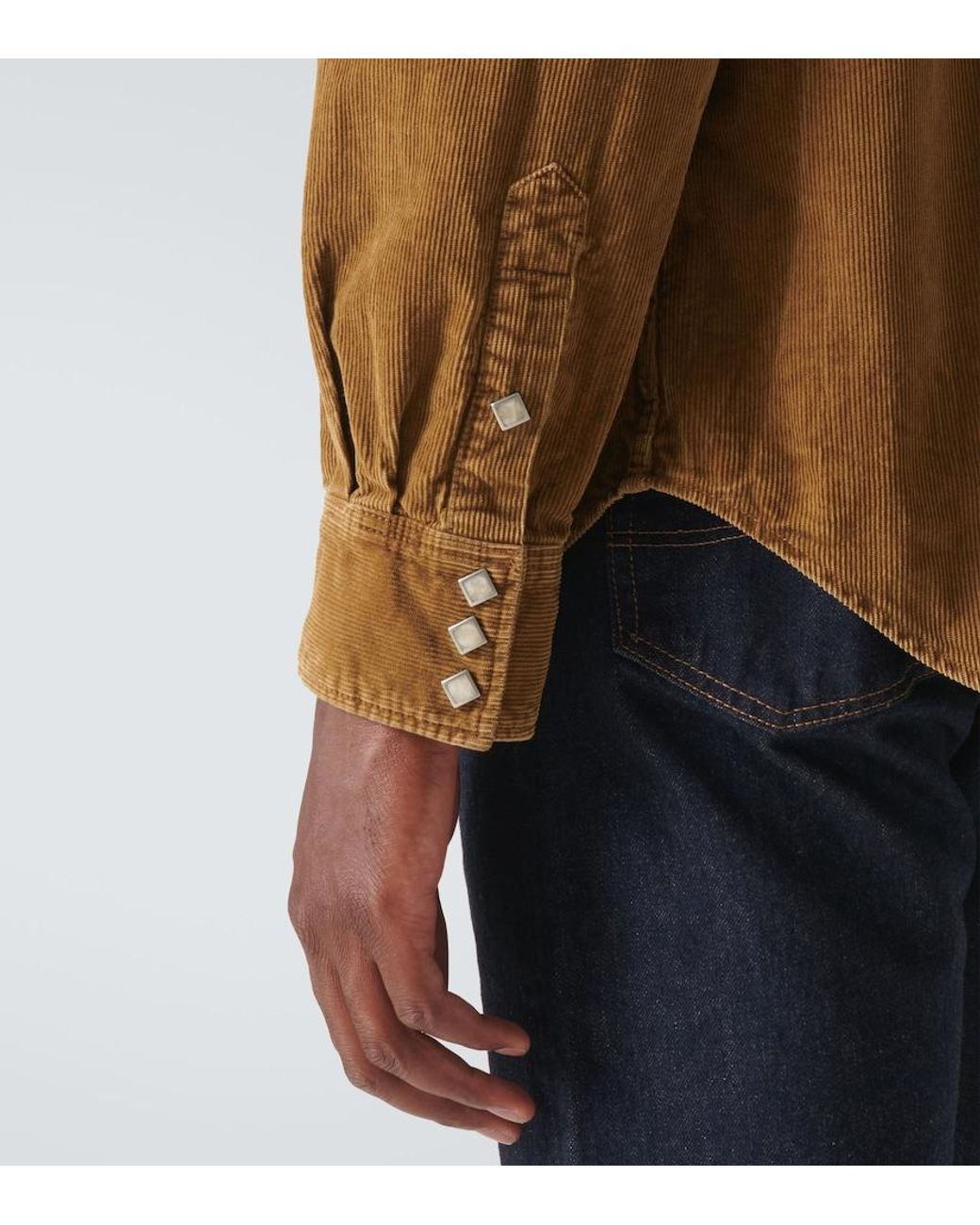 RRL Brown Buffalo West Cotton Corduroy Shirt for men
