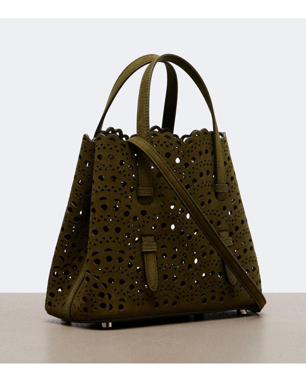 Alaïa Green Mina 20 Small Leather Top-Handle Bag