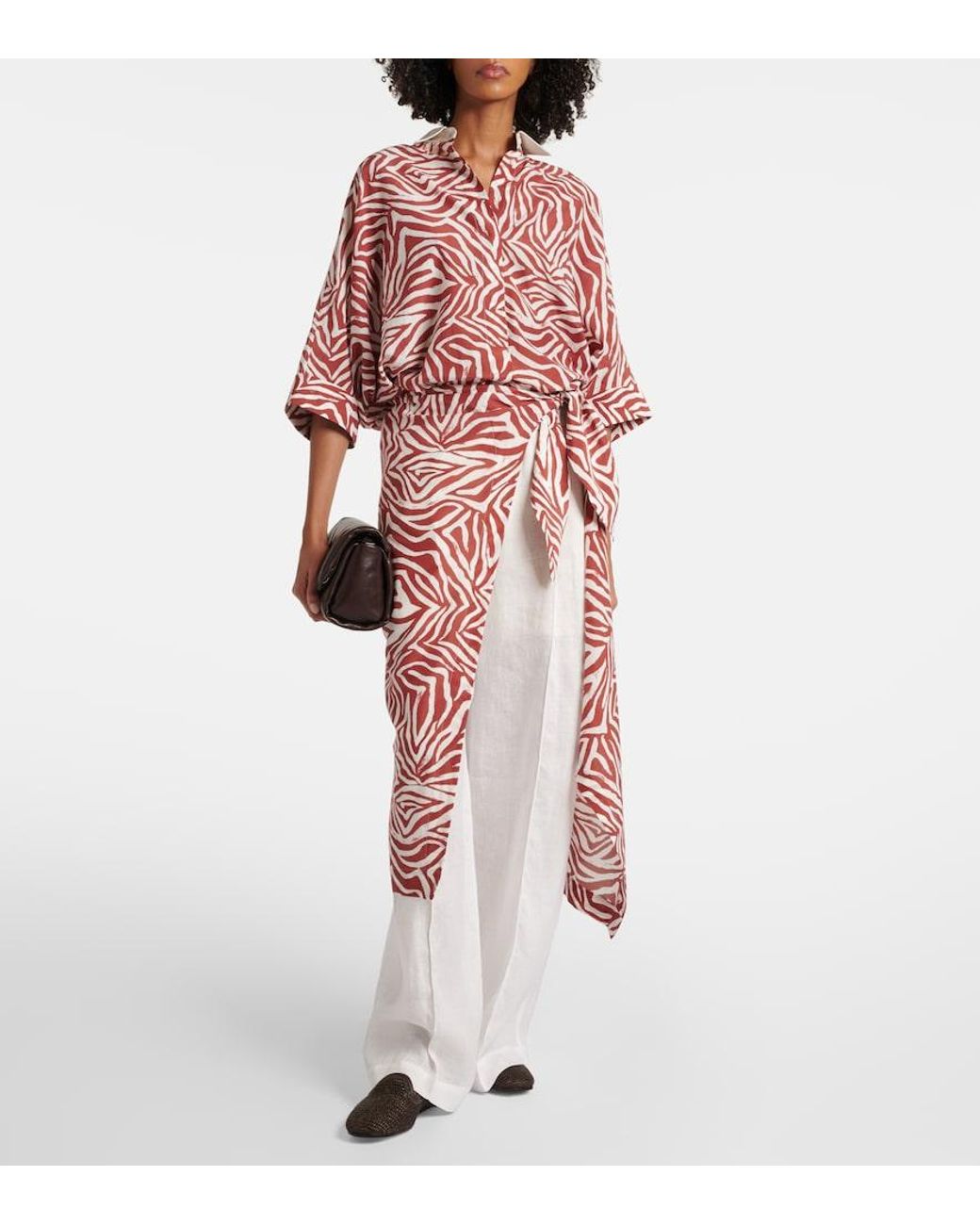 Brunello Cucinelli White Linen Wide-Leg Pants