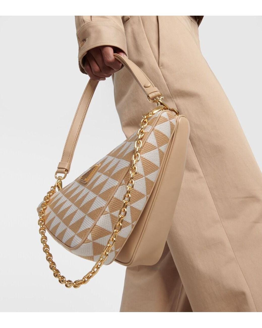 Prada Metallic Symbole Leather Mini-Bag