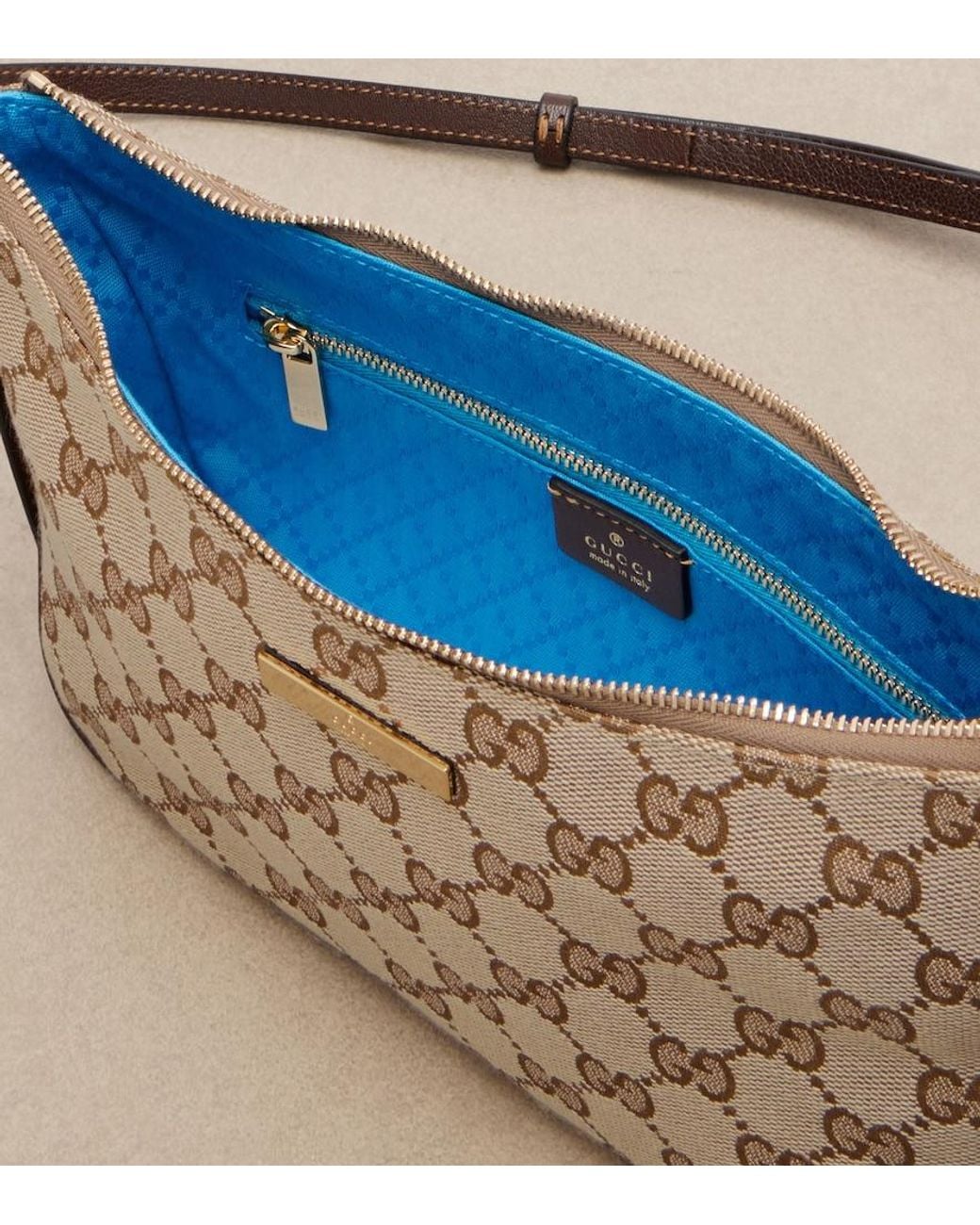 Gucci Brown Lady Lunetta Small Gg Canvas Shoulder Bag