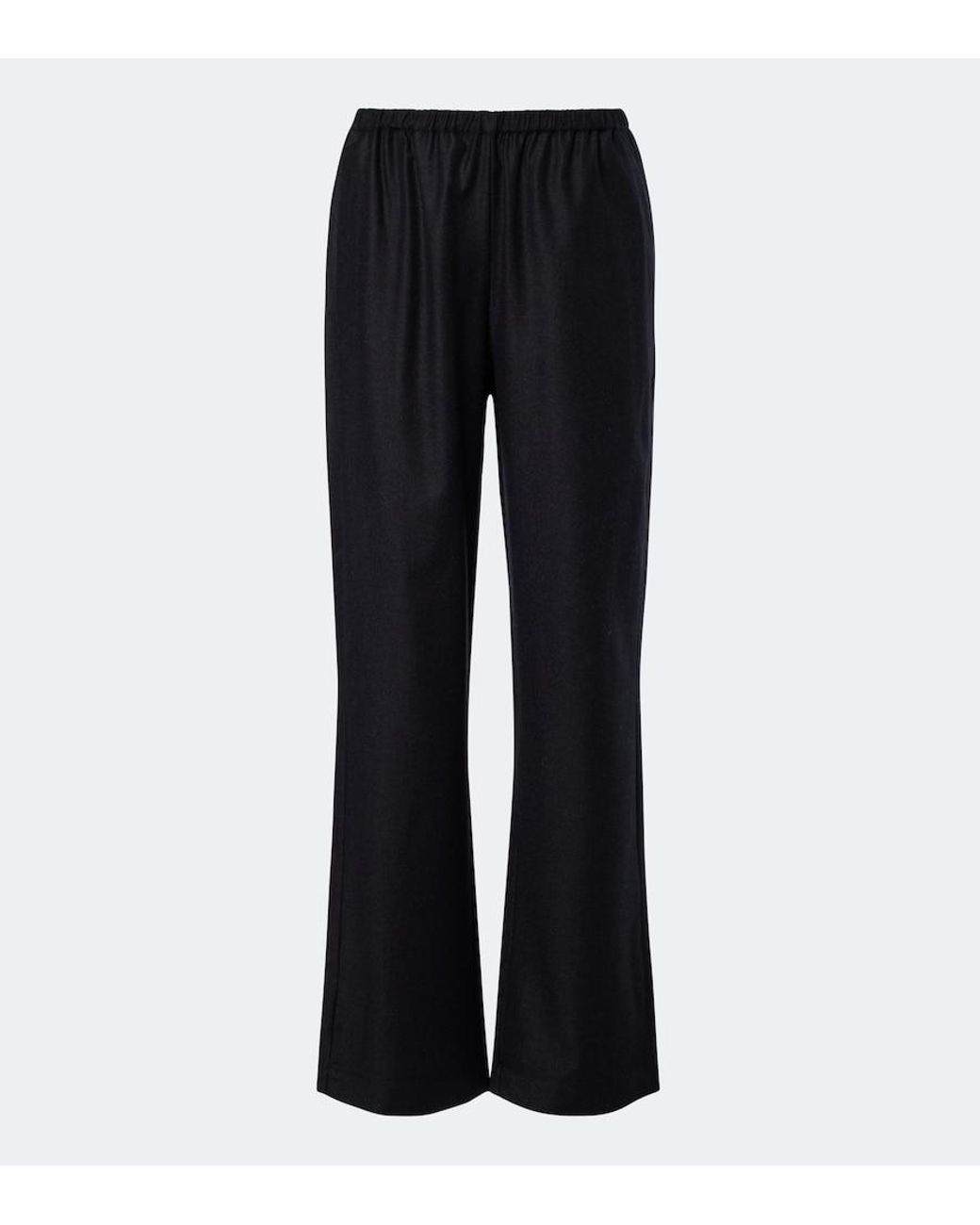 Rohe Black Virgin Wool Wide-Leg Pants