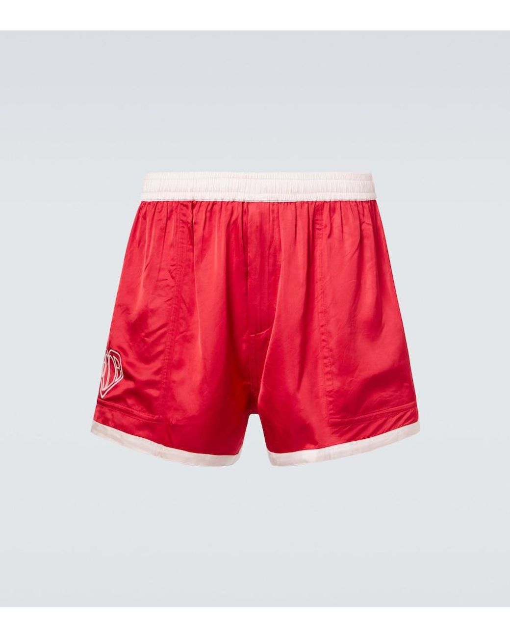 Bode Heart Deco Embroidered Satin Shorts for men