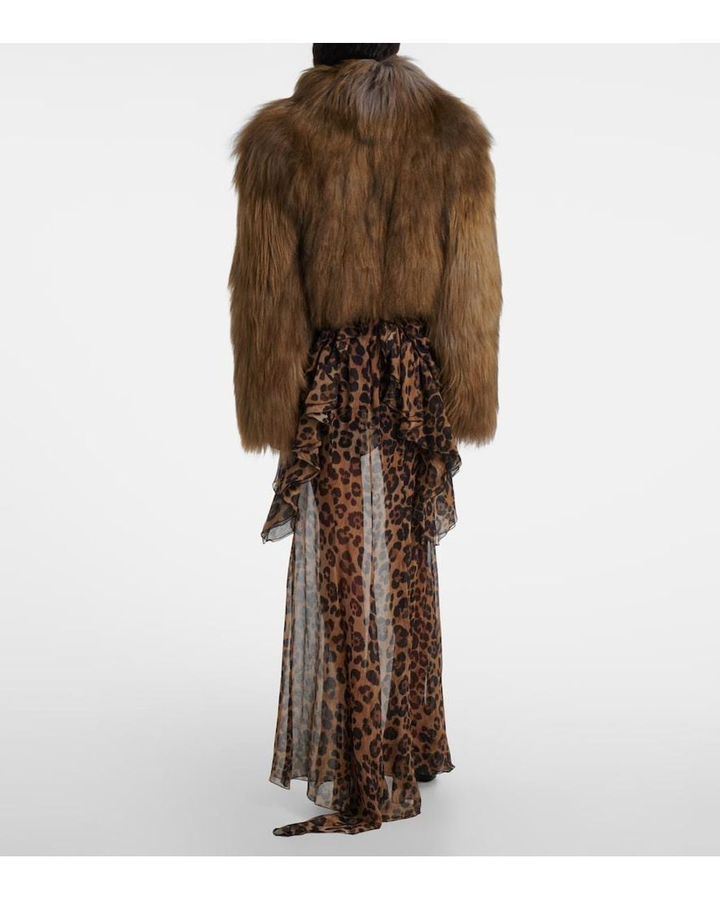 Blumarine Brown Cropped Shearling Jacket