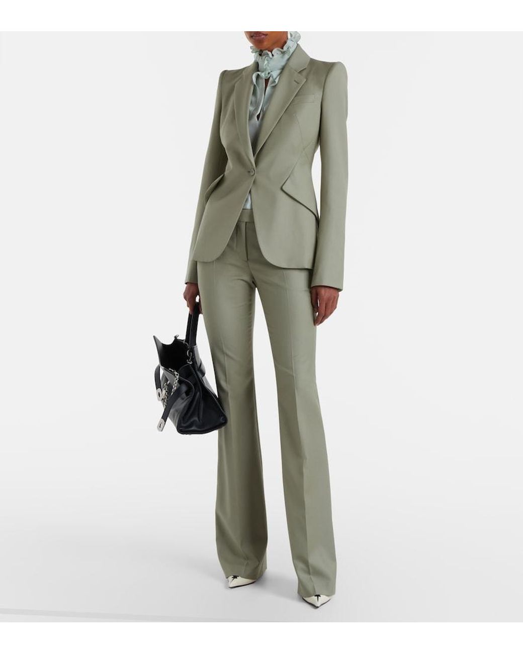 McQueen Green Wool Blazer
