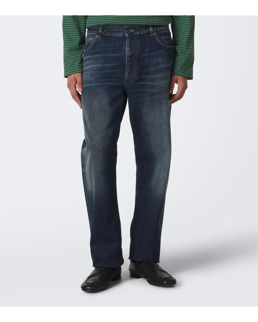 Miu Miu Blue Faded Straight Jeans for men