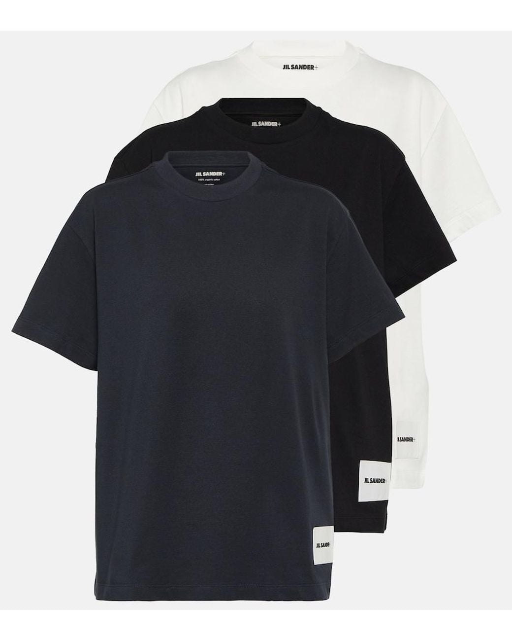 Jil Sander Black Set Of 3 Cotton Jersey T-Shirts