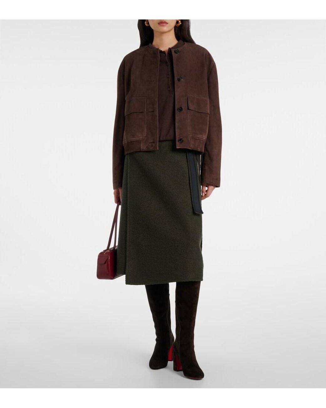 Christian Louboutin Black Jane Suede Knee-High Boots