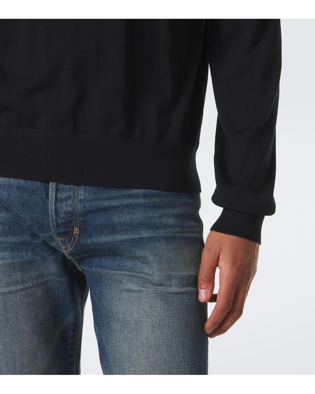Tom Ford Black Wool Turtleneck Sweater for men