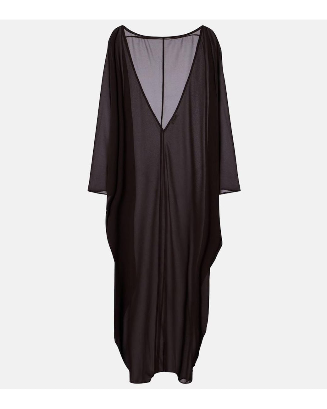 Staud Black Nour Chiffon Beach Dress