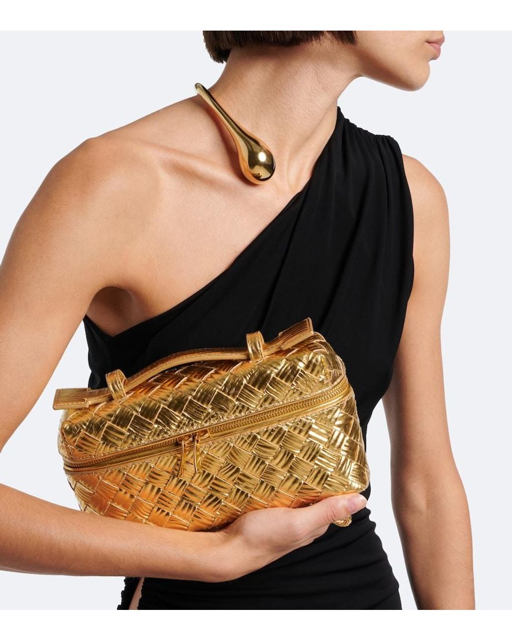 Bottega Veneta Bang Bang Metallic Leather Vanity Bag