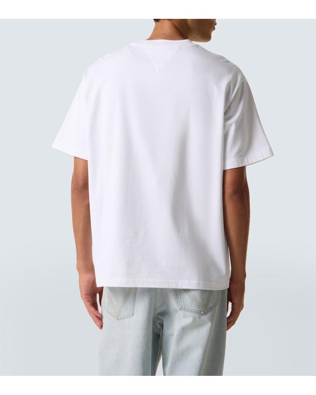 Bottega Veneta White Printed Cotton Jersey T-Shirt for men