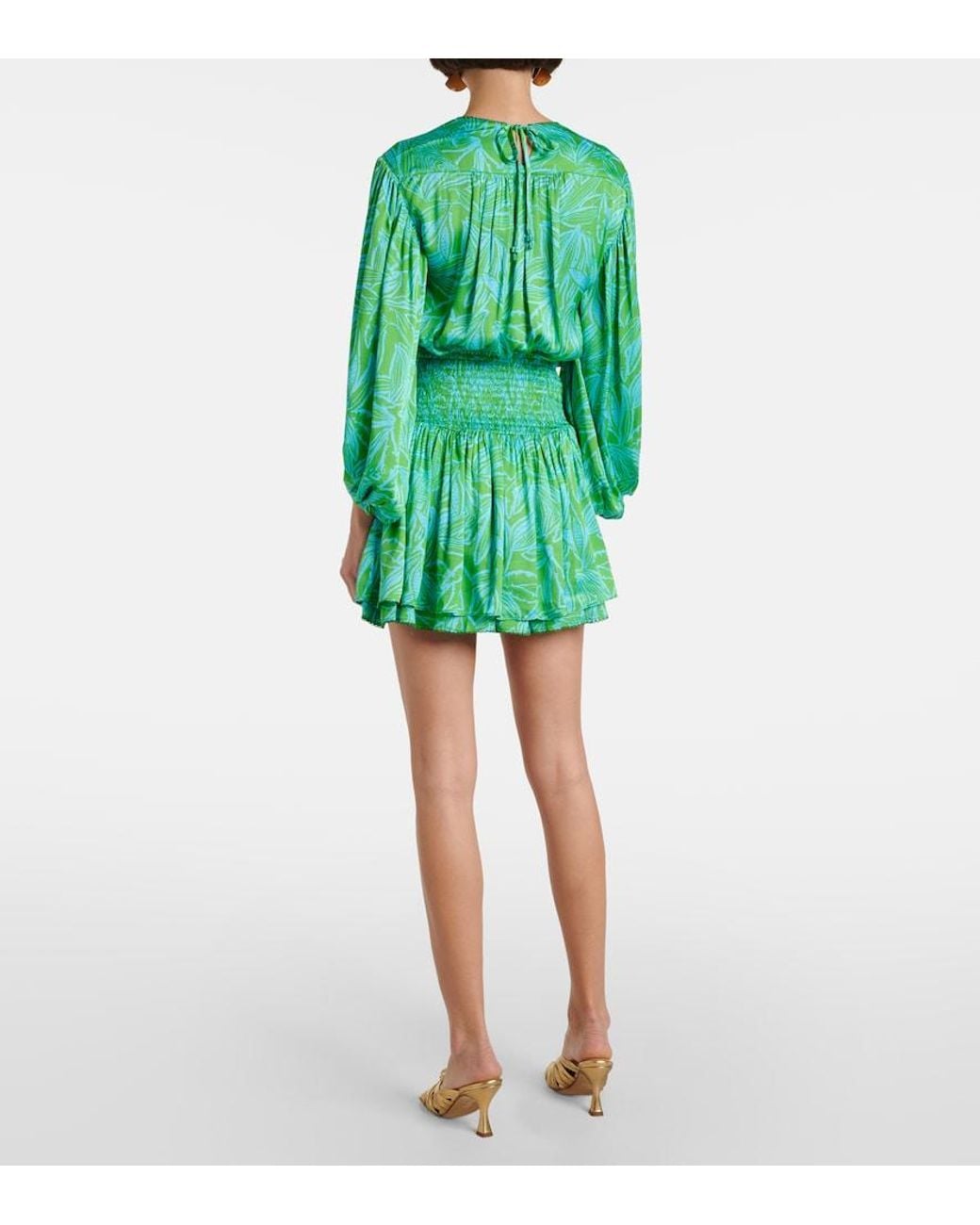 Poupette Green Colleen Printed Minidress