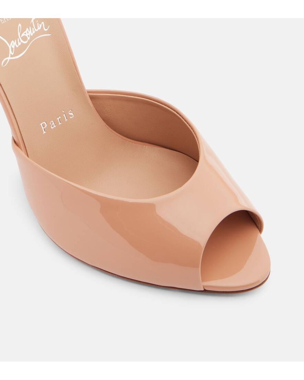 Christian Louboutin Pink Me Dolly Patent Leather Mules