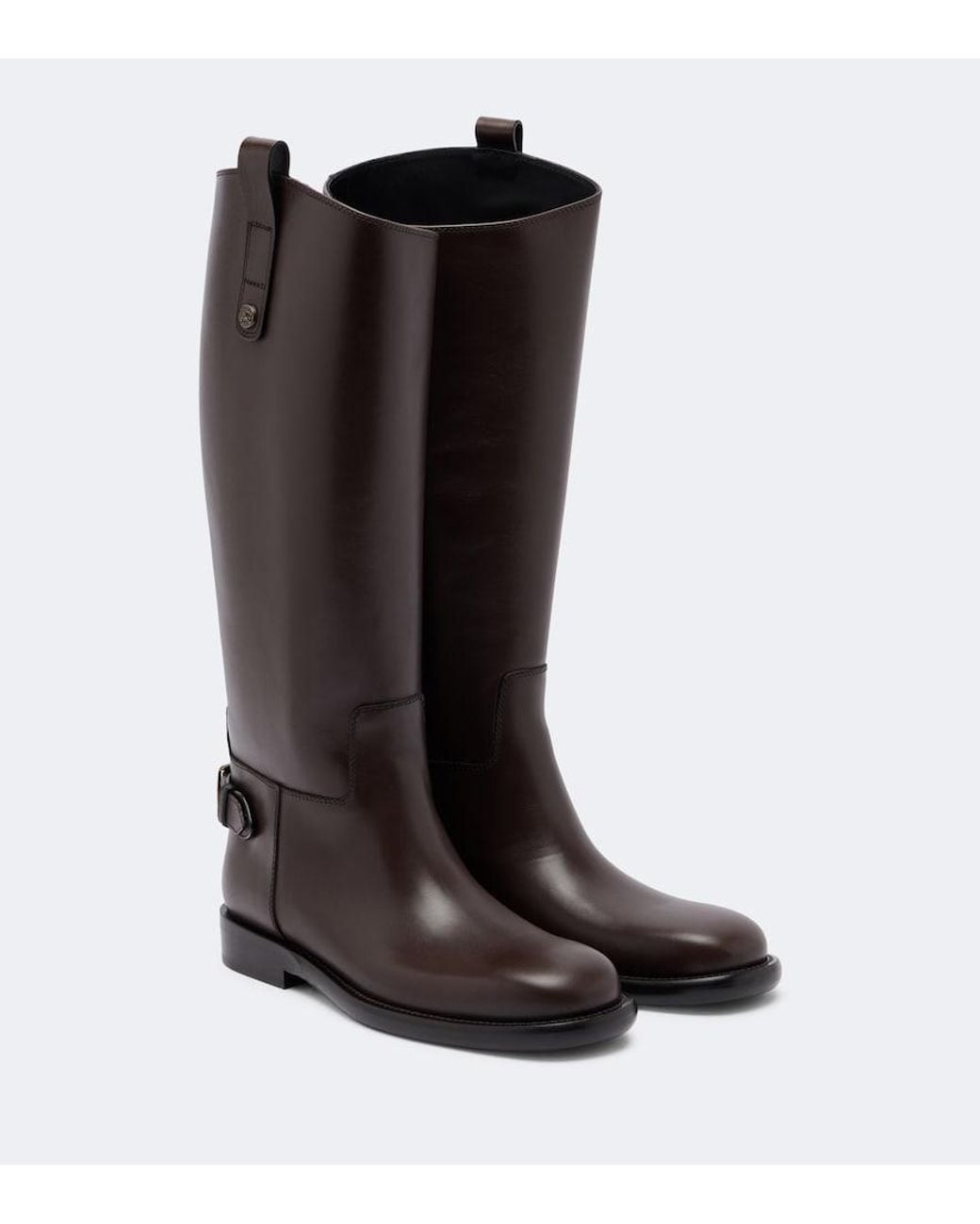 Burberry Black Cavalier Leather Knee-High Boots