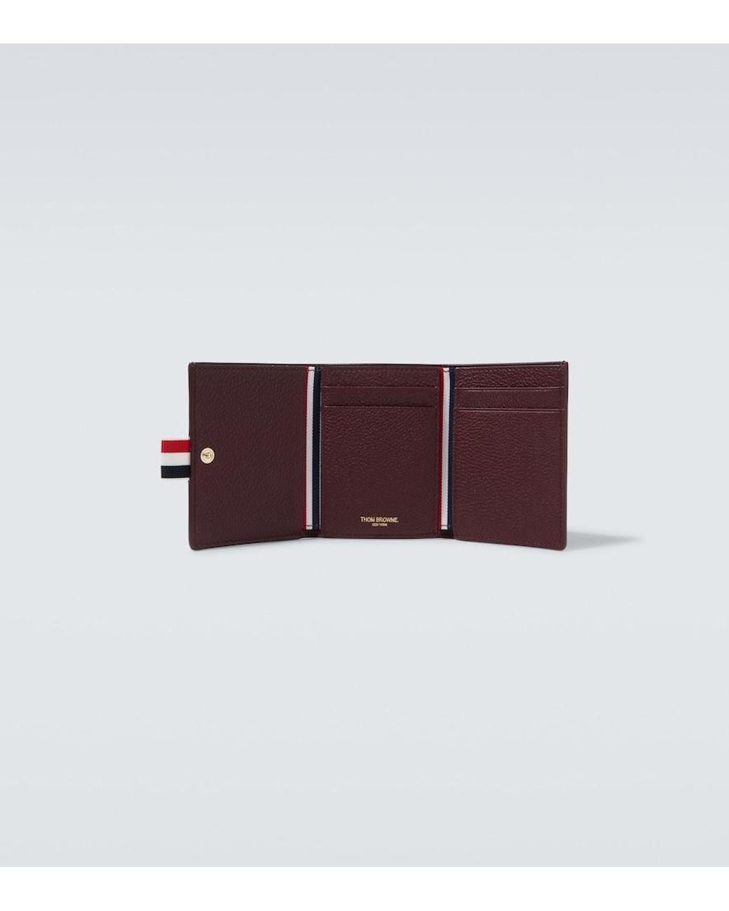 Thom Browne Purple Rwb Stripe Leather Wallet for men