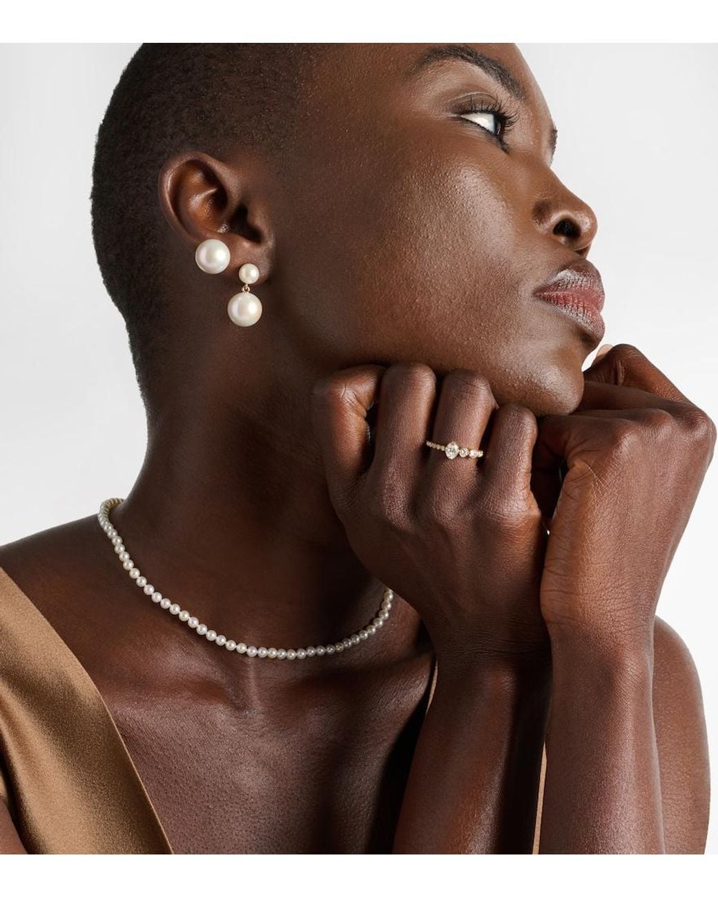 Sophie Bille Brahe White Ensemble De Sky 18Kt Ring With Diamonds
