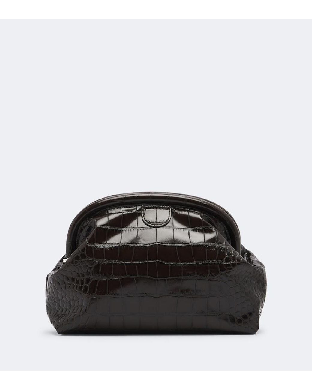 Stella McCartney Black Falabella Small Croc-Effect Clutch