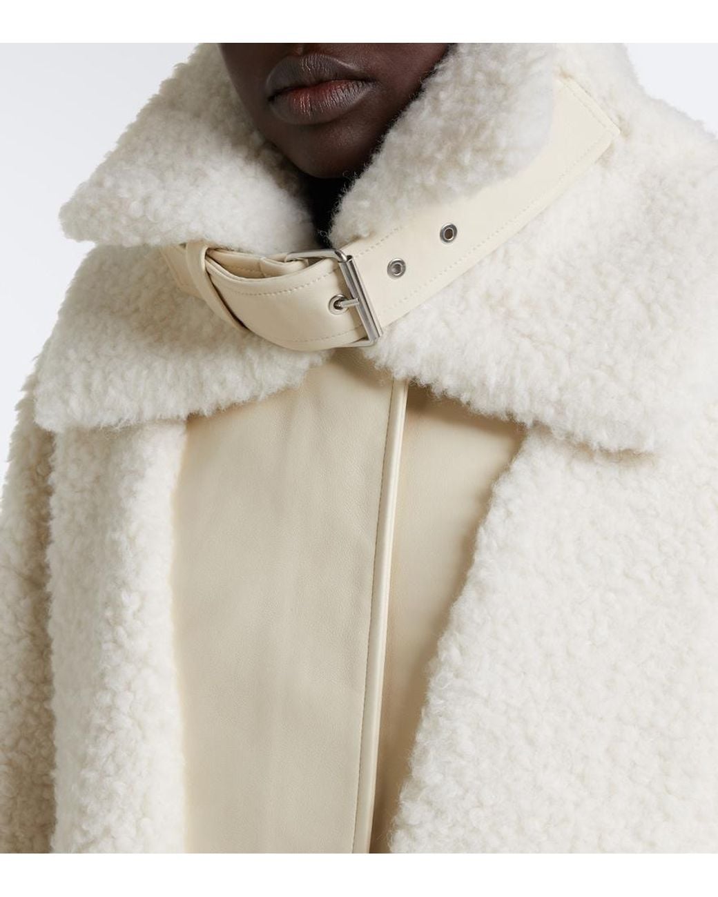 Sportmax Natural Teddy-Trimmed Jacket