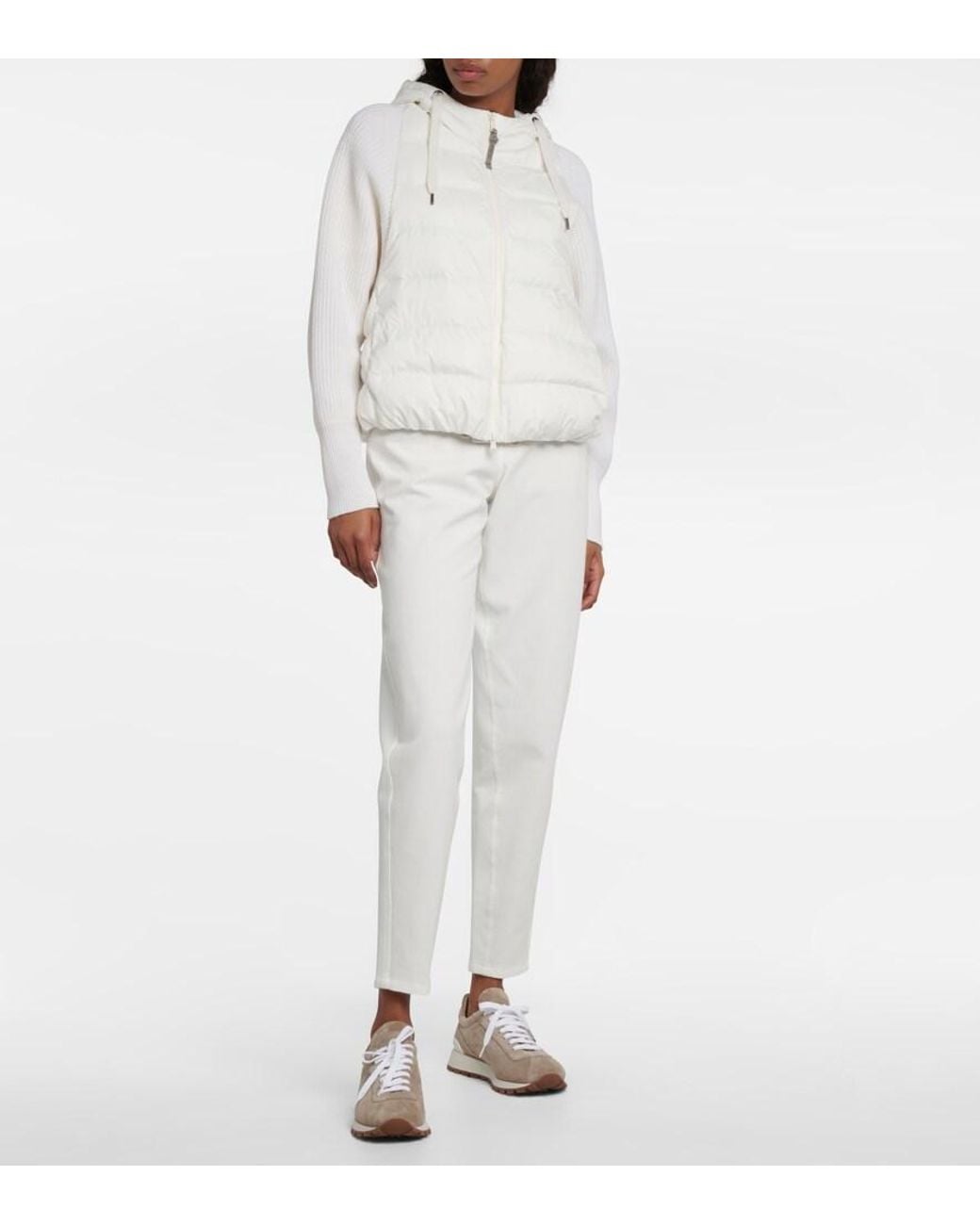 Brunello Cucinelli White Wool And Cashmere-Blend Knit Jacket