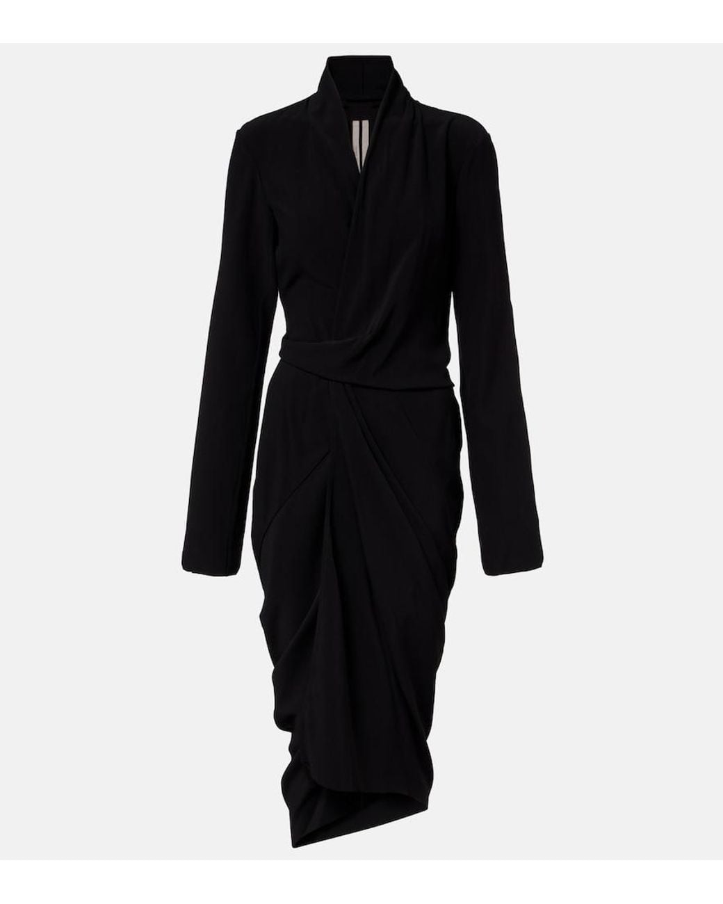 Rick Owens Black Draped Wrap Dress